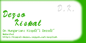 dezso kispal business card